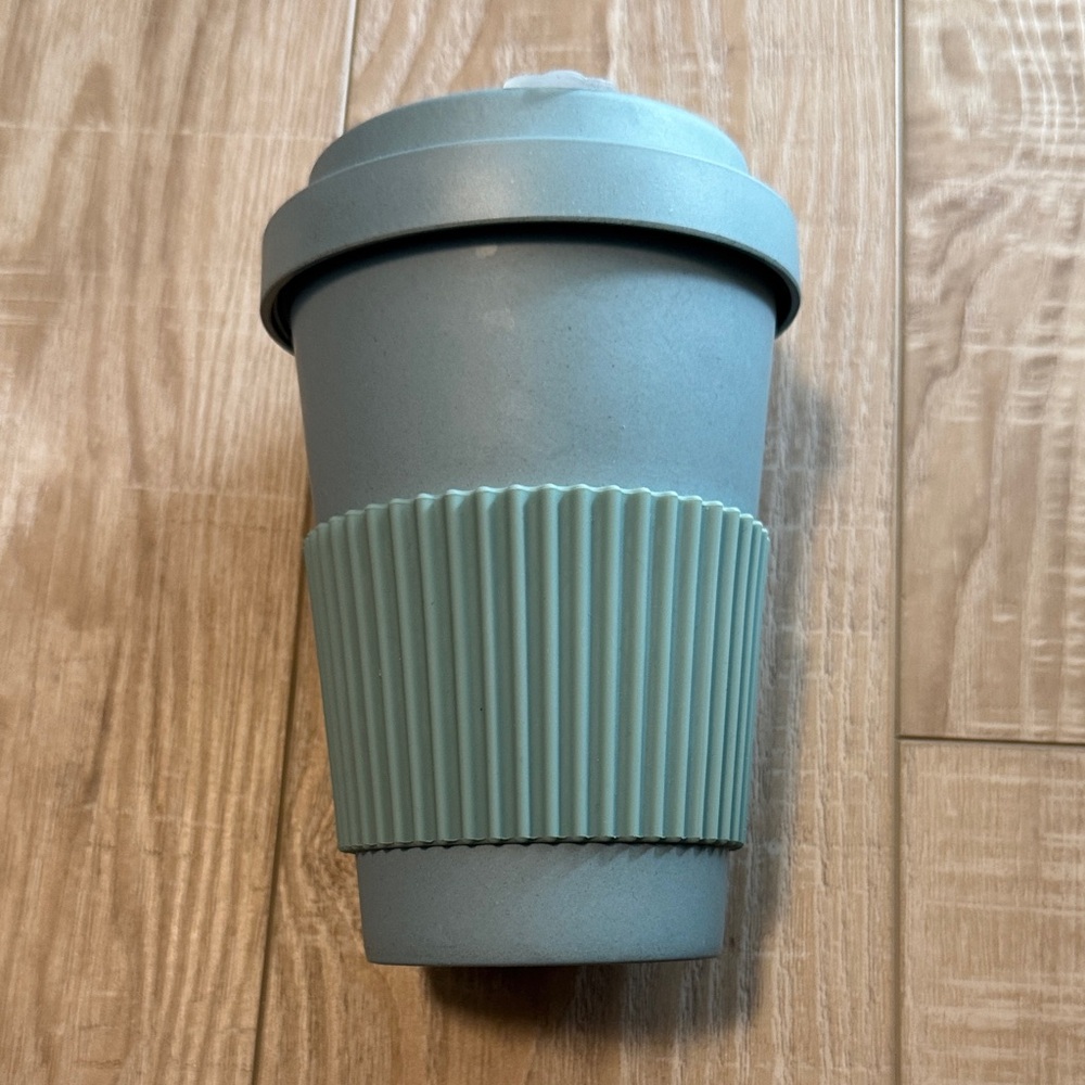 General Supply Reusable Travel Tumbler Cup with Ribbed Sleeve - Sage Green